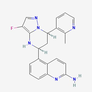 5-[(5S,7R)-3-fluoranyl-7-(2-methylpyridin-3-yl)-4,5,6,7-tetrahydropyrazolo[1,5-a]pyrimidin-5-yl]quinolin-2-amine