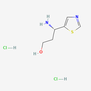 molecular formula C6H12Cl2N2OS B13627642 (3S)-3-amino-3-(1,3-thiazol-5-yl)propan-1-oldihydrochloride 