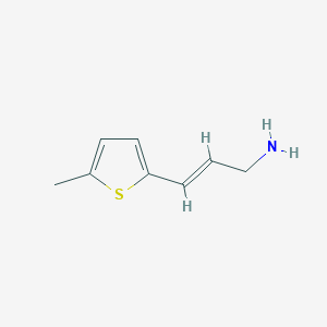 molecular formula C8H11NS B13627653 3-(5-Methylthiophen-2-yl)prop-2-en-1-amine 