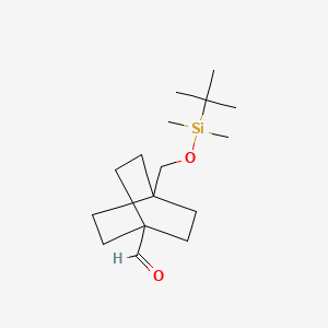 molecular formula C16H30O2Si B13627669 4-(((tert-Butyldimethylsilyl)oxy)methyl)bicyclo[2.2.2]octane-1-carbaldehyde 