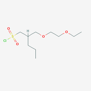 molecular formula C10H21ClO4S B13627736 2-((2-Ethoxyethoxy)methyl)pentane-1-sulfonyl chloride 