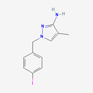 molecular formula C11H12IN3 B13627783 1-(4-Iodobenzyl)-4-methyl-1h-pyrazol-3-amine 