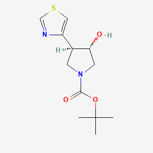 molecular formula C12H18N2O3S B13627785 tert-Butyl (3S,4S)-3-hydroxy-4-(thiazol-4-yl)pyrrolidine-1-carboxylate 