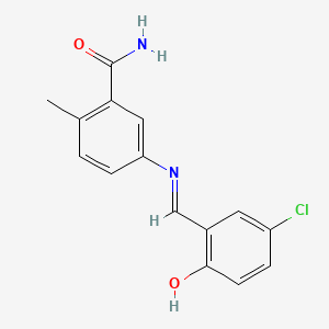 5-{[(5-Chloro-2-hydroxyphenyl)methylidene]amino}-2-methylbenzamide