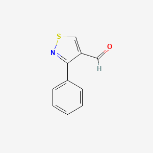 molecular formula C10H7NOS B13627806 3-Phenyl-1,2-thiazole-4-carbaldehyde 