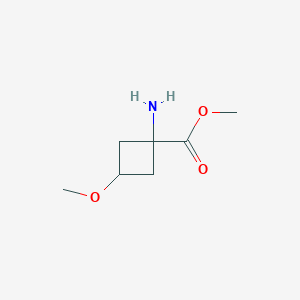 molecular formula C7H13NO3 B13627872 Methyl 1-amino-3-methoxycyclobutane-1-carboxylate 