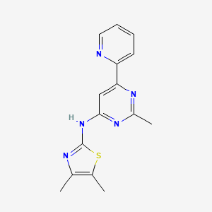 molecular formula C15H15N5S B13627873 N-(4,5-dimethyl-1,3-thiazol-2-yl)-2-methyl-6-(pyridin-2-yl)pyrimidin-4-amine 