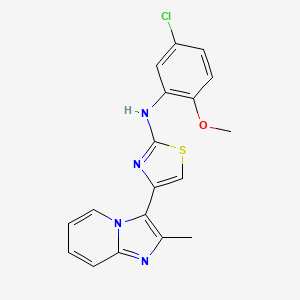 molecular formula C18H15ClN4OS B13627895 N-(5-Chloro-2-methoxyphenyl)-4-{2-methylimidazo[1,2-A]pyridin-3-YL}-1,3-thiazol-2-amine 