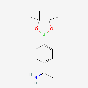 molecular formula C14H22BNO2 B13627897 (1S)-1-[4-(tetramethyl-1,3,2-dioxaborolan-2-yl)phenyl]ethan-1-amine 