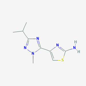 molecular formula C9H13N5S B13627938 4-(3-Isopropyl-1-methyl-1h-1,2,4-triazol-5-yl)thiazol-2-amine 