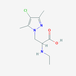 molecular formula C10H16ClN3O2 B13627948 3-(4-Chloro-3,5-dimethyl-1h-pyrazol-1-yl)-2-(ethylamino)propanoic acid 