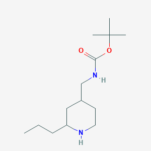 molecular formula C14H28N2O2 B13627956 tert-butyl N-[(2-propylpiperidin-4-yl)methyl]carbamate 