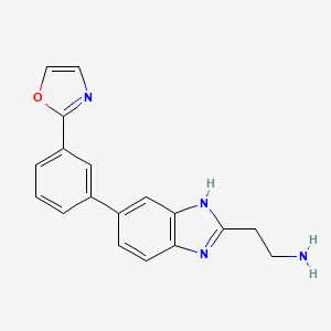 molecular formula C18H16N4O B13627964 2-{5-[3-(1,3-oxazol-2-yl)phenyl]-1H-1,3-benzodiazol-2-yl}ethan-1-amine 