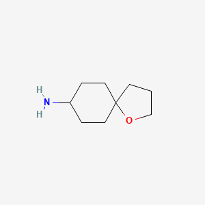 molecular formula C9H17NO B13627970 1-Oxaspiro[4.5]decan-8-amine 