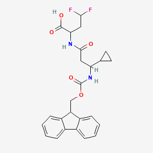 2-[3-cyclopropyl-3-({[(9H-fluoren-9-yl)methoxy]carbonyl}amino)propanamido]-4,4-difluorobutanoic acid