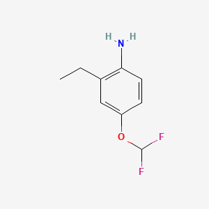 molecular formula C9H11F2NO B13628006 4-Difluoromethoxy-2-ethylaniline 