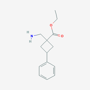 Ethyl 1-(aminomethyl)-3-phenylcyclobutane-1-carboxylate