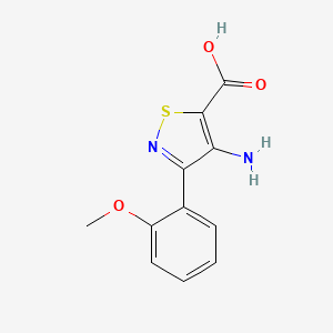 molecular formula C11H10N2O3S B1362805 4-amino-3-(2-methoxyphenyl)-1,2-thiazole-5-carboxylic Acid 