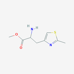 molecular formula C8H12N2O2S B13628052 Methyl 2-amino-3-(2-methylthiazol-4-yl)propanoate 