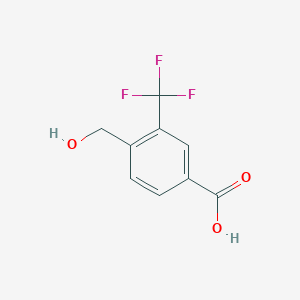 molecular formula C9H7F3O3 B13628065 4-(Hydroxymethyl)-3-(trifluoromethyl)benzoic acid 