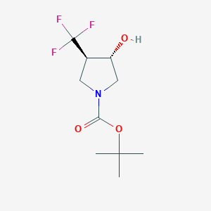 molecular formula C10H16F3NO3 B13628077 trans-Tert-butyl 3-hydroxy-4-(trifluoromethyl)pyrrolidine-1-carboxylate 