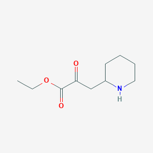 molecular formula C10H17NO3 B13628107 Ethyl 2-oxo-3-(piperidin-2-yl)propanoate 