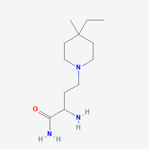 molecular formula C12H25N3O B13628115 2-Amino-4-(4-ethyl-4-methylpiperidin-1-yl)butanamide 