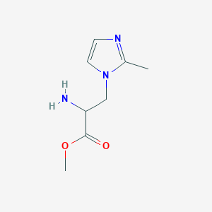 molecular formula C8H13N3O2 B13628143 Methyl 2-amino-3-(2-methyl-1h-imidazol-1-yl)propanoate 