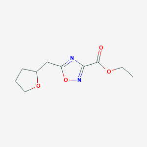 molecular formula C10H14N2O4 B13628184 Ethyl 5-((tetrahydrofuran-2-yl)methyl)-1,2,4-oxadiazole-3-carboxylate 