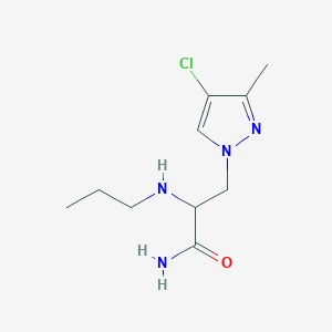 molecular formula C10H17ClN4O B13628188 3-(4-Chloro-3-methyl-1h-pyrazol-1-yl)-2-(propylamino)propanamide 