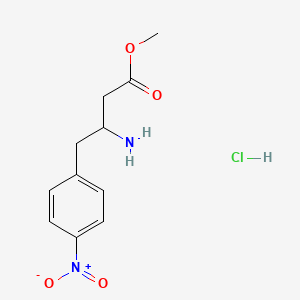 molecular formula C11H15ClN2O4 B13628237 Methyl 3-amino-4-(4-nitrophenyl)butanoate hydrochloride 