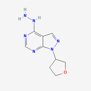 molecular formula C9H12N6O B13628246 4-hydrazinyl-1-(oxolan-3-yl)-1H-pyrazolo[3,4-d]pyrimidine 