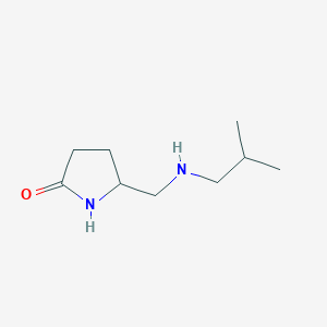 molecular formula C9H18N2O B13628250 5-((Isobutylamino)methyl)pyrrolidin-2-one 