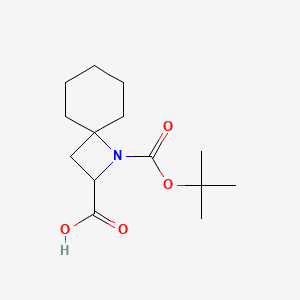 molecular formula C14H23NO4 B13628252 1-[(Tert-butoxy)carbonyl]-1-azaspiro[3.5]nonane-2-carboxylic acid 