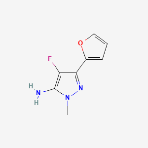 molecular formula C8H8FN3O B13628275 4-fluoro-3-(furan-2-yl)-1-methyl-1H-pyrazol-5-amine 