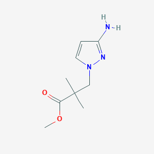 molecular formula C9H15N3O2 B13628293 Methyl 3-(3-amino-1h-pyrazol-1-yl)-2,2-dimethylpropanoate 