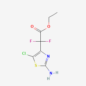 molecular formula C7H7ClF2N2O2S B13628410 Ethyl 2-(2-amino-5-chlorothiazol-4-yl)-2,2-difluoroacetate 