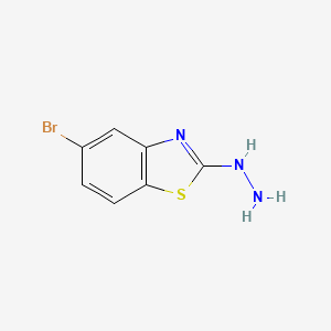 molecular formula C7H6BrN3S B13628438 5-Bromo-2-hydrazinyl-1,3-benzothiazole CAS No. 1092297-71-6