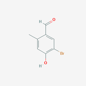 molecular formula C8H7BrO2 B13628450 5-Bromo-4-hydroxy-2-methylbenzaldehyde 