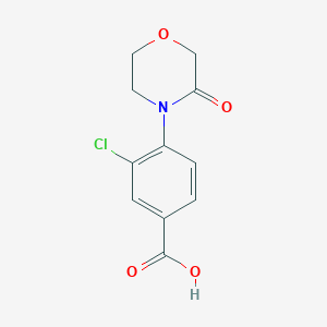 molecular formula C11H10ClNO4 B13628466 3-Chloro-4-(3-oxomorpholin-4-yl)benzoic acid 