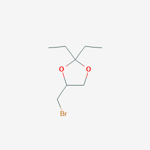 molecular formula C8H15BrO2 B13628488 4-(Bromomethyl)-2,2-diethyl-1,3-dioxolane 