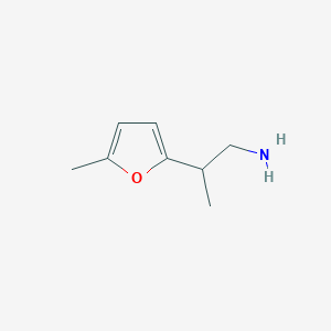 molecular formula C8H13NO B13628499 2-(5-Methylfuran-2-yl)propan-1-amine 