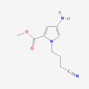 molecular formula C10H13N3O2 B13628502 Methyl 4-amino-1-(3-cyanopropyl)-1h-pyrrole-2-carboxylate 