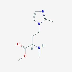 molecular formula C10H17N3O2 B13628503 Methyl 4-(2-methyl-1h-imidazol-1-yl)-2-(methylamino)butanoate 