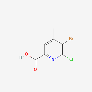 molecular formula C7H5BrClNO2 B13628510 5-Bromo-6-chloro-4-methylpyridine-2-carboxylicacid 