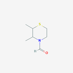 molecular formula C7H13NOS B13628525 4-Thiomorpholinecarboxaldehyde, 2,3-dimethyl-(8CI,9CI) 