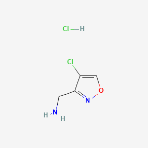 molecular formula C4H6Cl2N2O B13628537 1-(4-Chloro-1,2-oxazol-3-yl)methanaminehydrochloride 