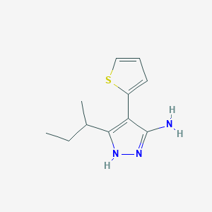 molecular formula C11H15N3S B13628542 3-(Sec-butyl)-4-(thiophen-2-yl)-1h-pyrazol-5-amine 