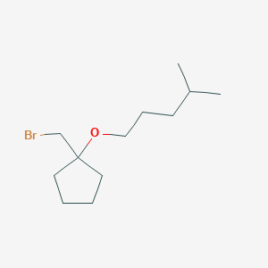 molecular formula C12H23BrO B13628584 1-(Bromomethyl)-1-((4-methylpentyl)oxy)cyclopentane 