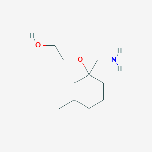 molecular formula C10H21NO2 B13628597 2-((1-(Aminomethyl)-3-methylcyclohexyl)oxy)ethan-1-ol 